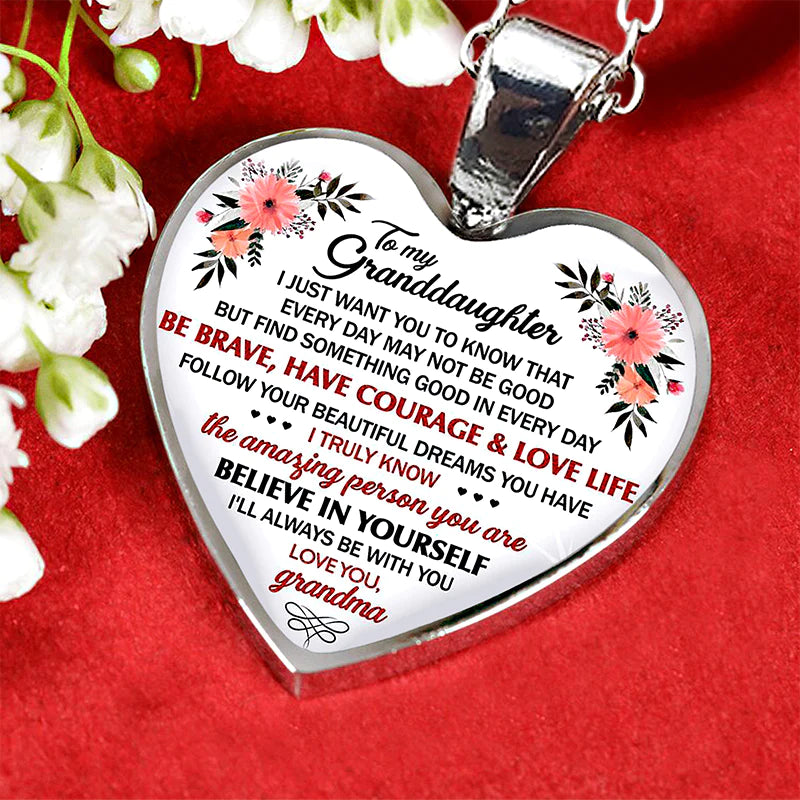 For Granddaughter - I'll Always Be With You Heart Necklace-37bracelet