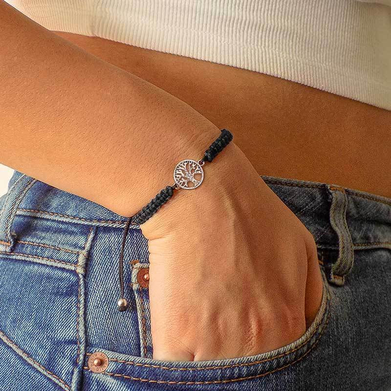 Tree Of Life Black Braided Bracelet