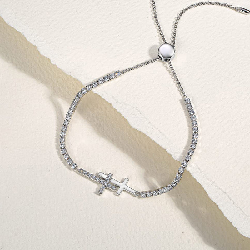 For Daughter - Pray on it Pray over it Pray through it Double Cross Bracelet-37bracelet