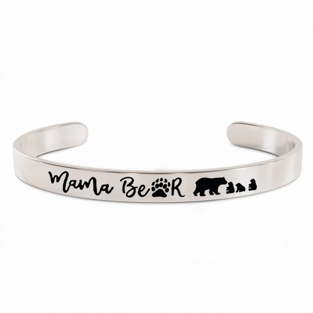 For Mom - Mama Bear And Little Bears Cuff Bracelet