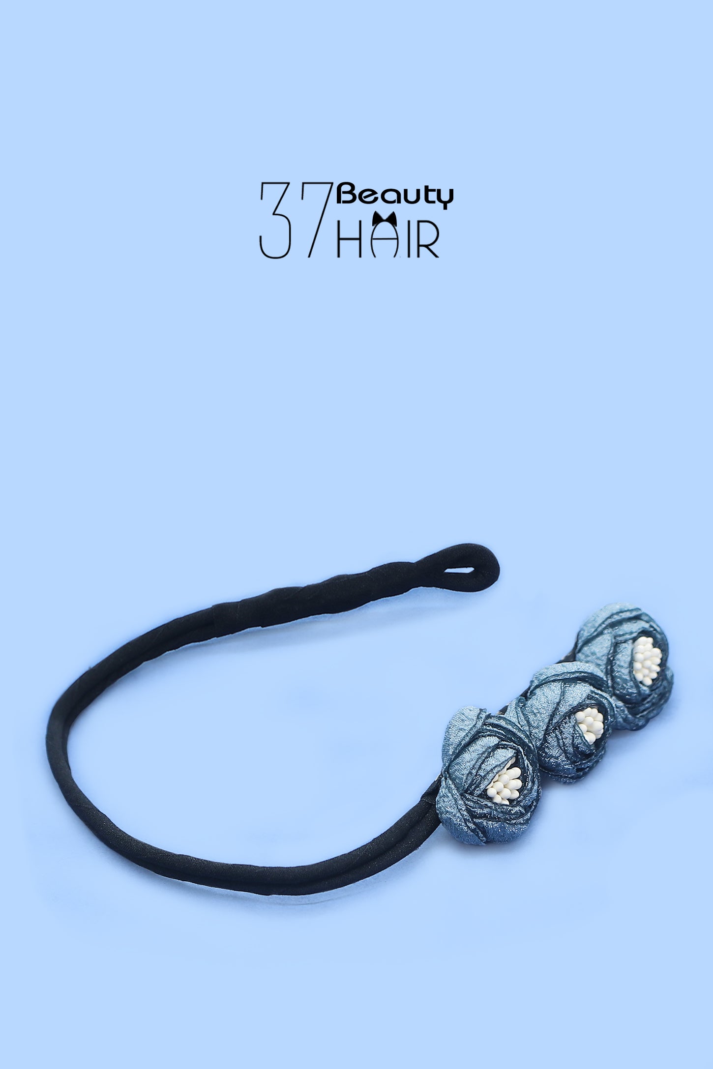 Blue Flower Hair Bun Maker-37bracelet