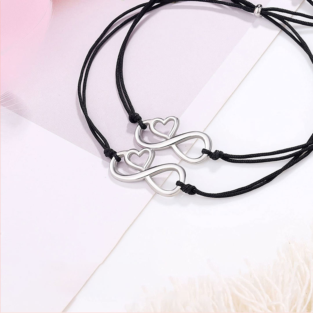 For Friend - Our Friendship Means the World to Me Infinity Heart Beat Bracelet