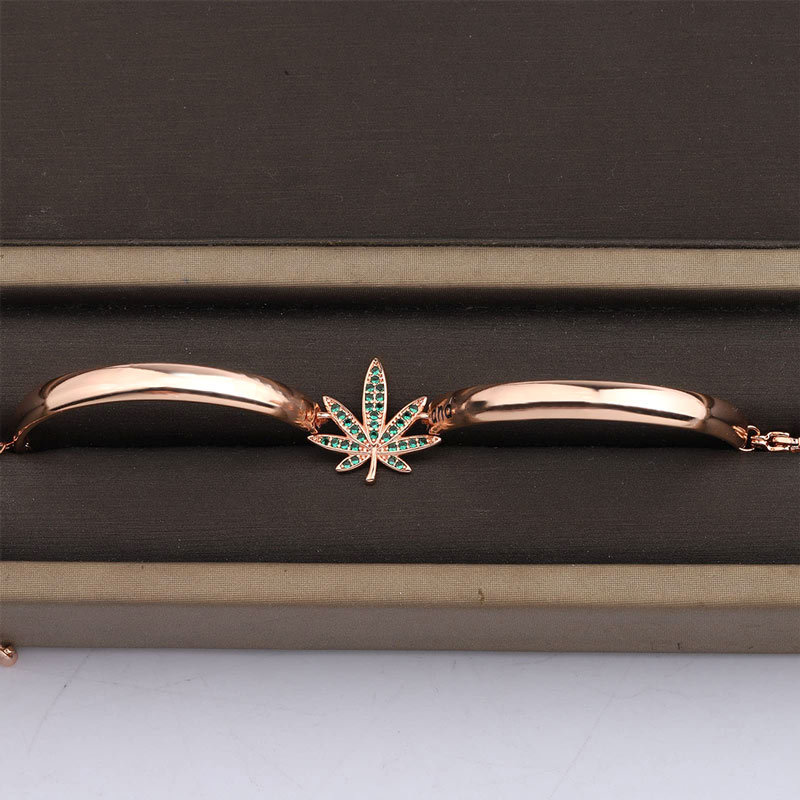 For Anyone - Slow Down And Breathe Seven Leaf  Bracelet