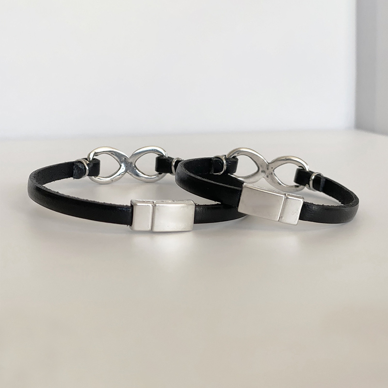 For Love -  I Love You Until Infinity Runs Out Leather Braided Bracelet