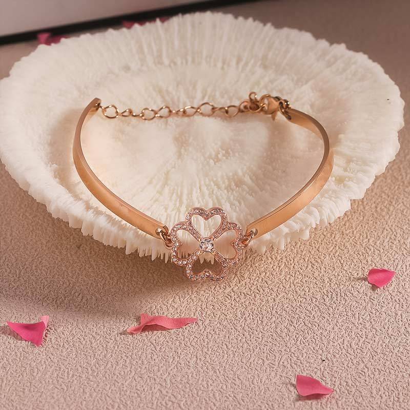 For Friend - I Feel So Lucky To Have You In My Life Four-Leaf Clover Bracelet