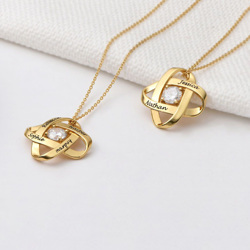 For Mother - Specialized With Kids' Names Eternal Knot Necklace