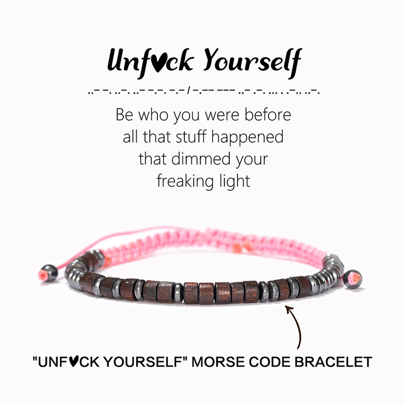 For Self - Unfuck Yourself Morse Code Beads Bracelet