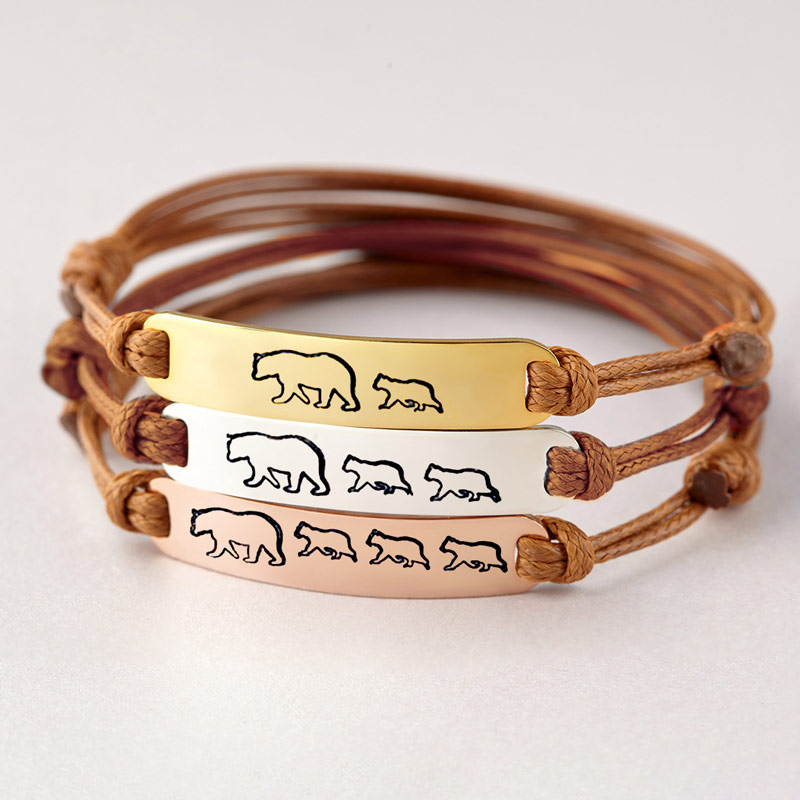 For Mother - To The Best Mama Bear In The World Mama Bear Custom Bracelet