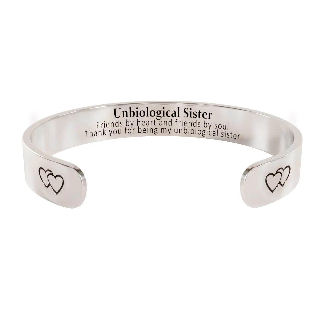 For Friend - Thank You For Being My Unbiological Sister Double Heart Bracelet-37bracelet