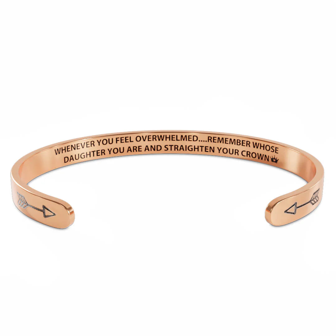 For Daughter - Whenever You Feel Overwhelmed... Crown Bracelet In Rose Gold-37bracelet