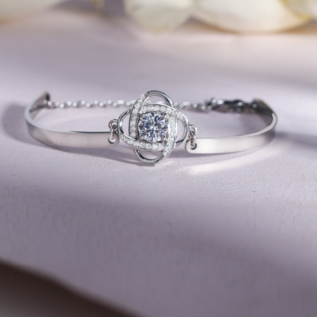For Granddaughter - I Am Always With You Diamond Knot Bracelet-37bracelet