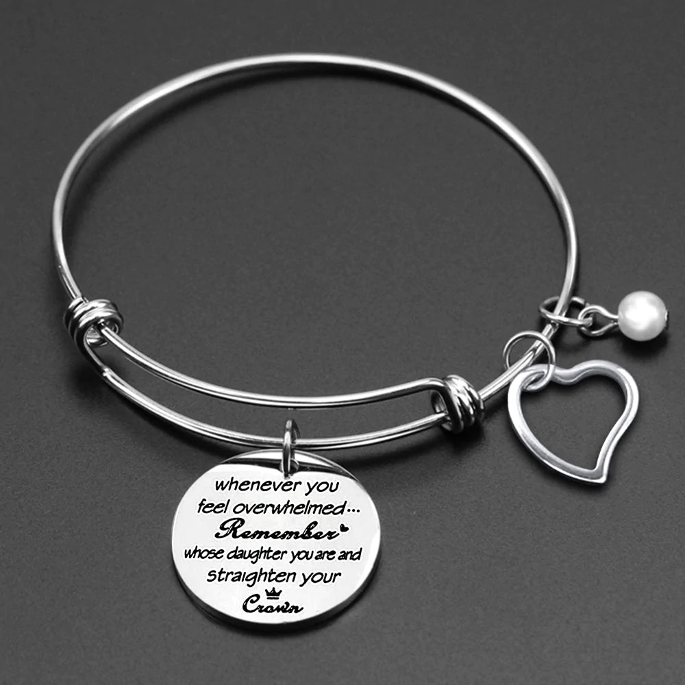 For Daughter - Whenever You Feel Overwhelmed...Crown Bangle-37bracelet