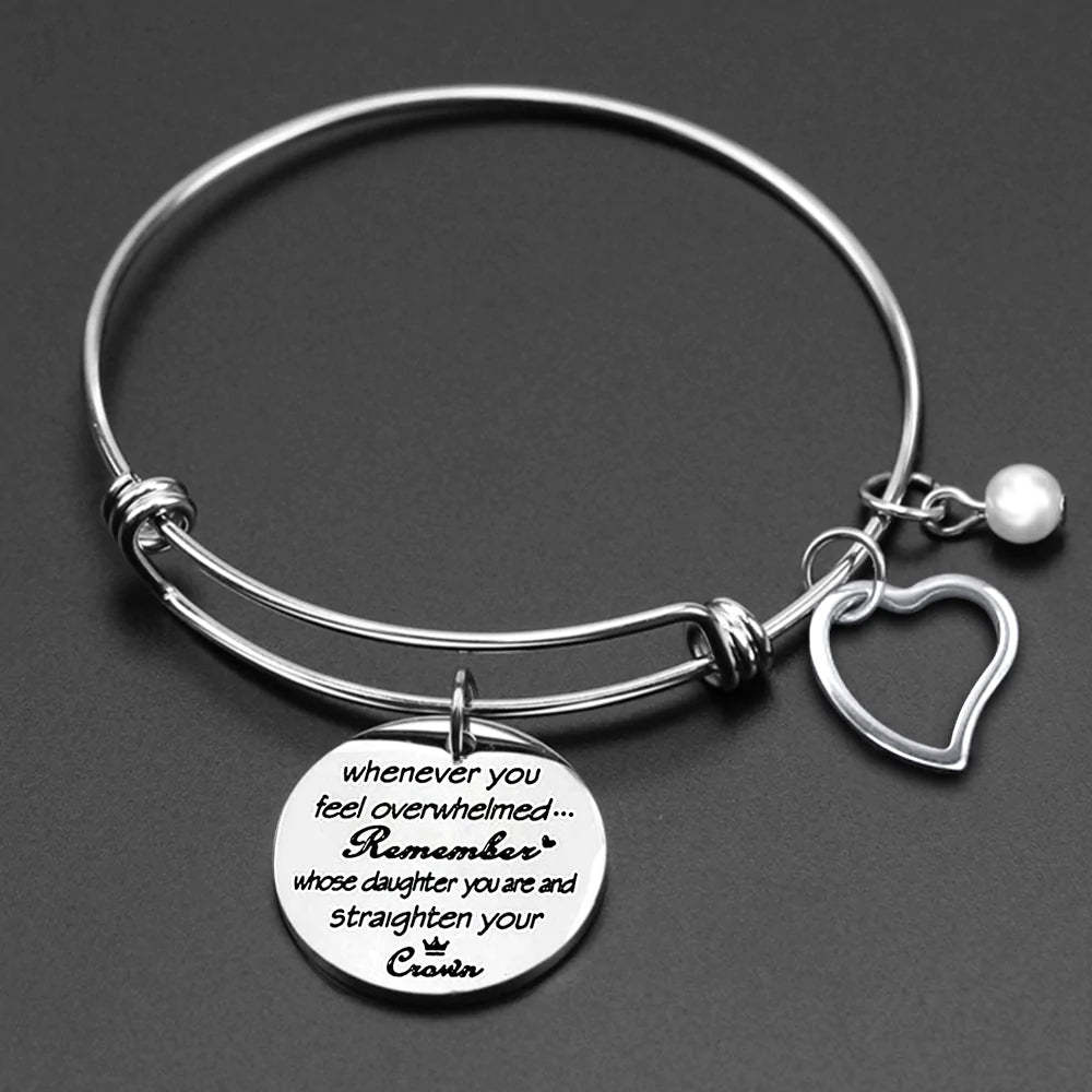 For Daughter - Whenever You Feel Overwhelmed...Crown Bangle-37bracelet