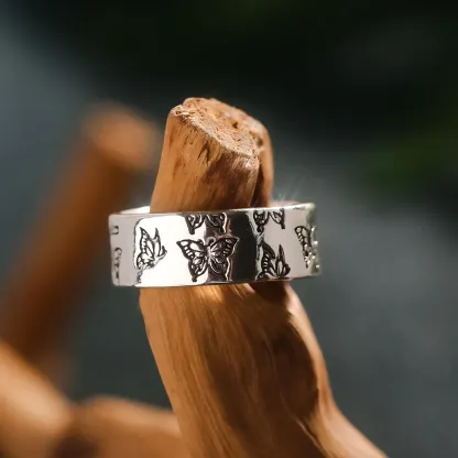 For Memorial - They Fly With Us Every Day Butterfly Ring
