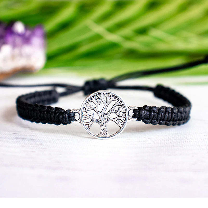 Tree Of Life Black Braided Bracelet