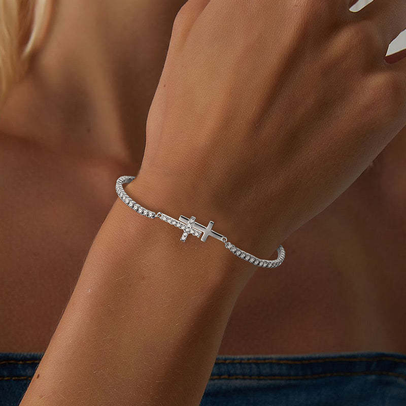 For Daughter - Pray on it Pray over it Pray through it Double Cross Bracelet-37bracelet
