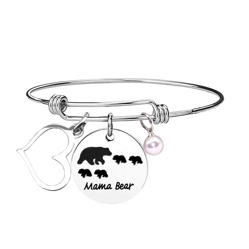 For Mom - Mama Bear Bangle Bracelet