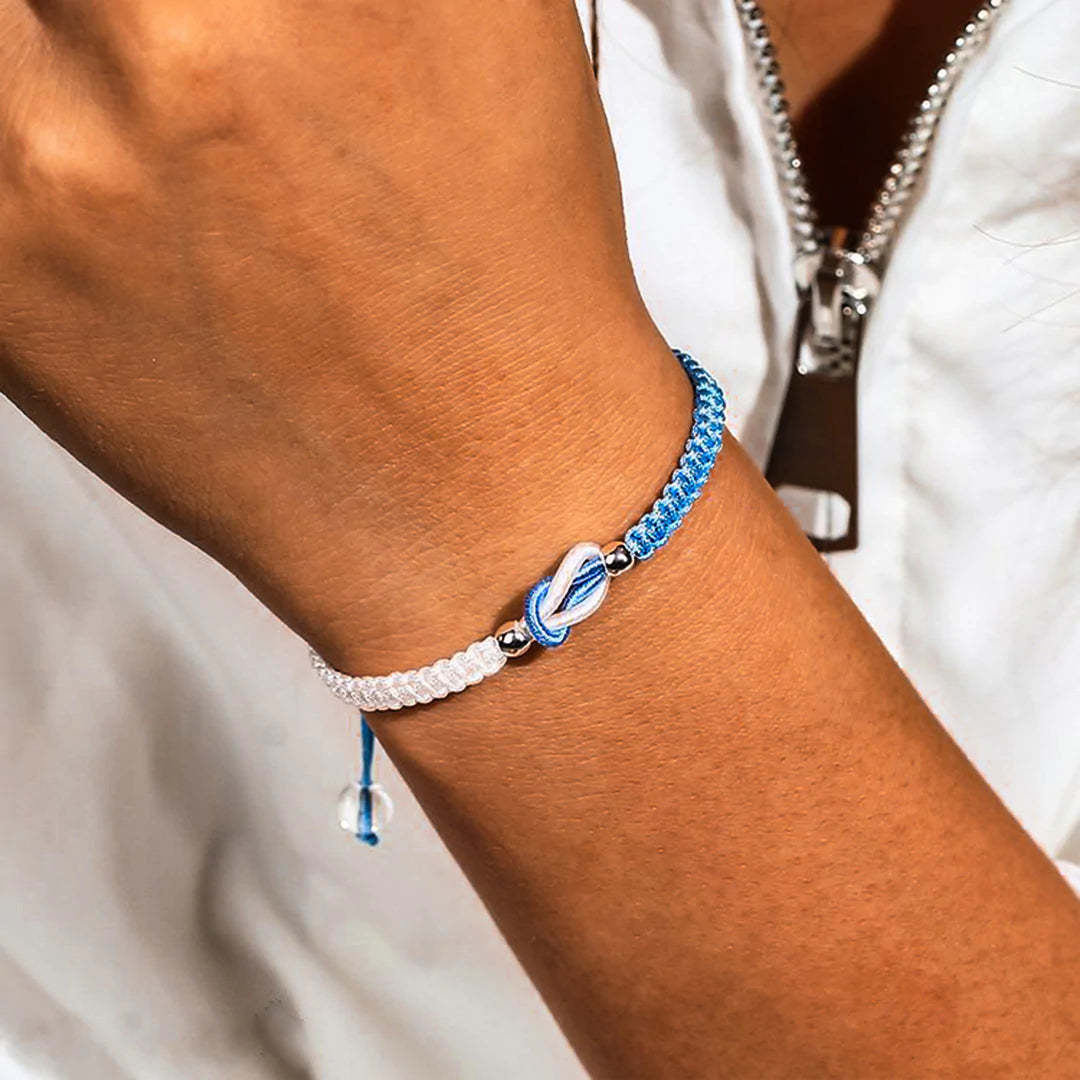Grandma And Granddaughter Forever Linked Together Pink And White Bracelet