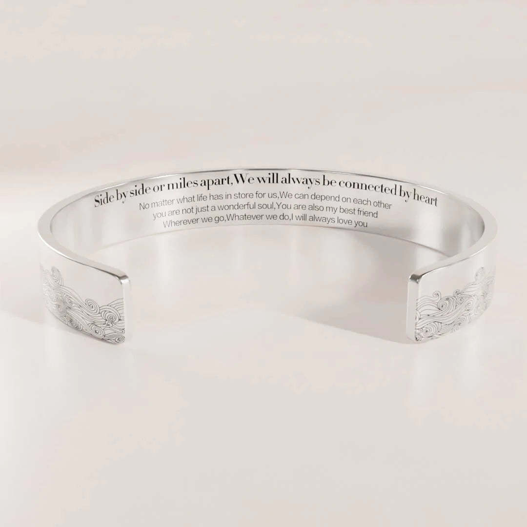 For Sister - We Will Always Be Connected By Heart Bracelet