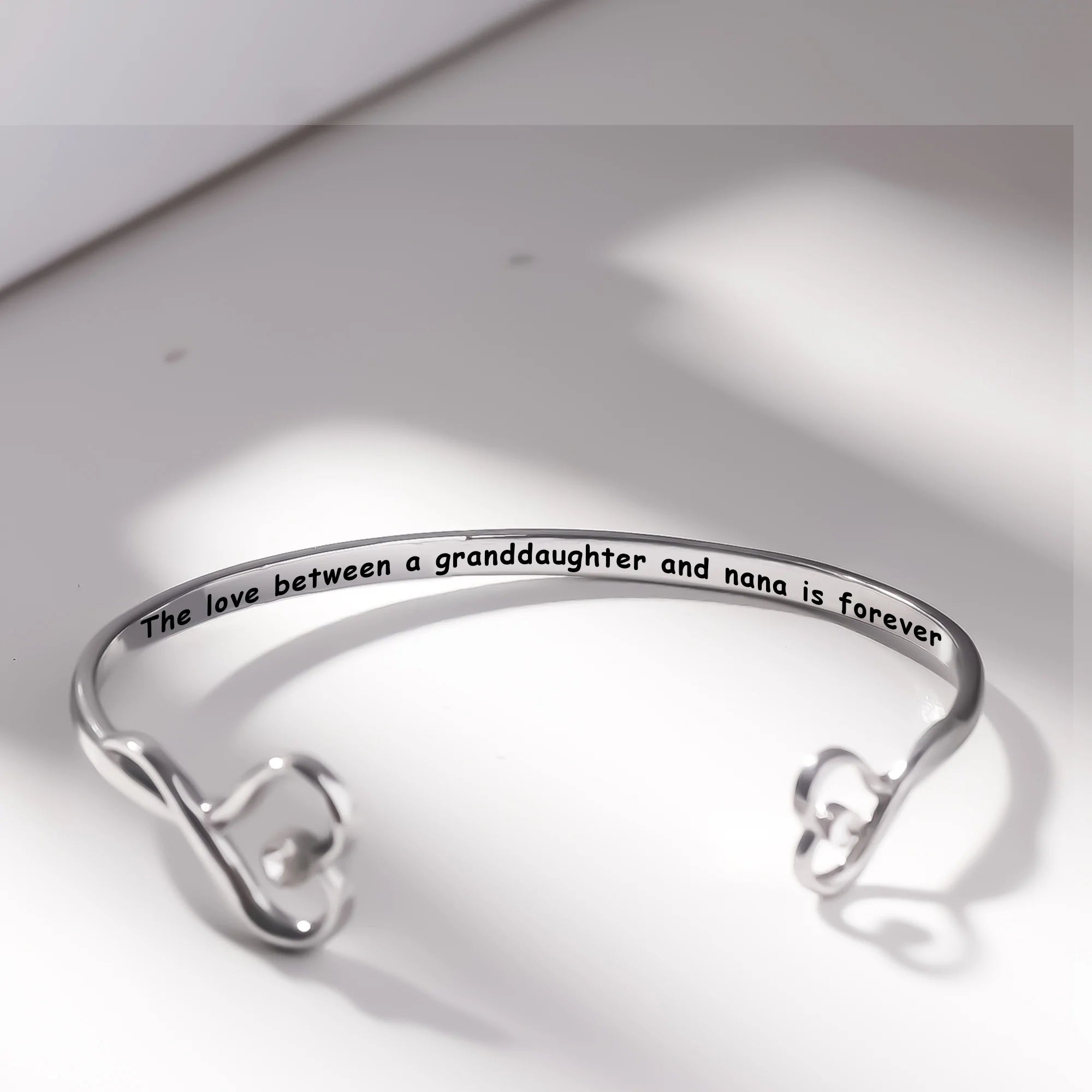 For Granddaughter - The Love Between A Granddaughter And Nana Is Forever Double Heart Bracelet-37bracelet