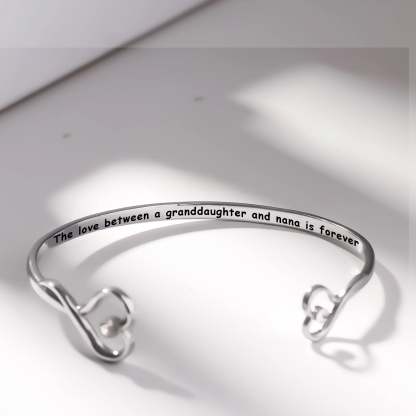 For Granddaughter - The Love Between A Granddaughter And Nana Is Forever Double Heart Bracelet-37bracelet