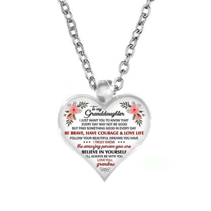 For Granddaughter - I'll Always Be With You Heart Necklace-37bracelet
