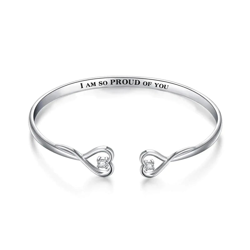 For Daughter - I'm So Proud Of You Two Hearts Bracelet-37bracelet