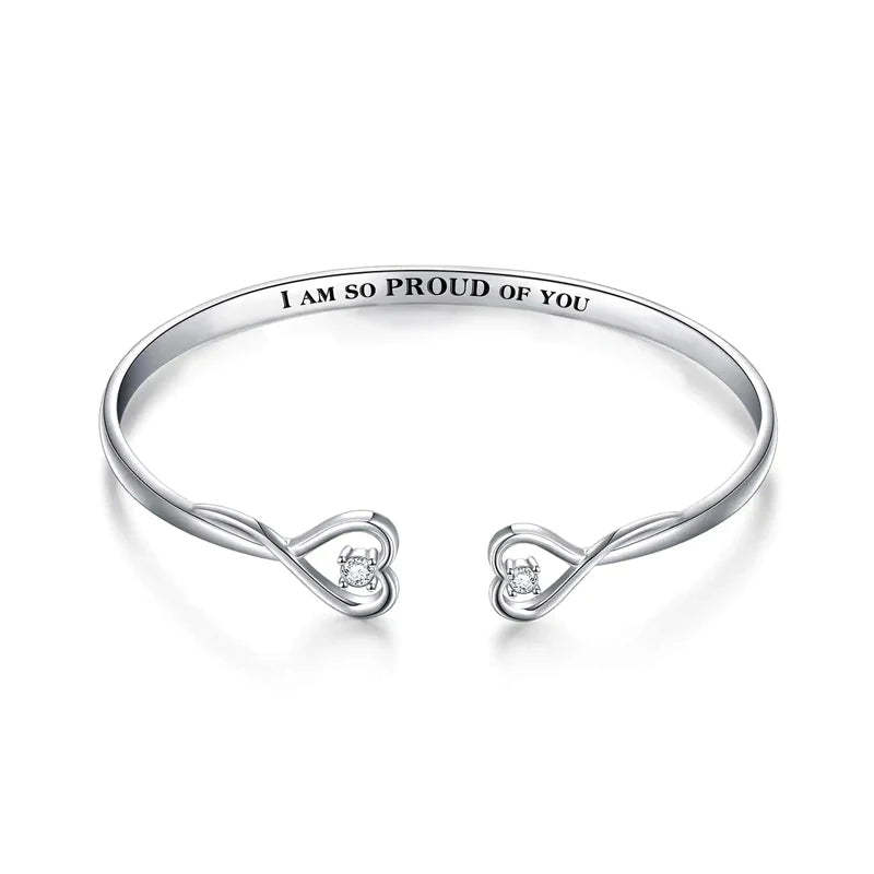 For Daughter - I'm So Proud Of You Two Hearts Bracelet-37bracelet