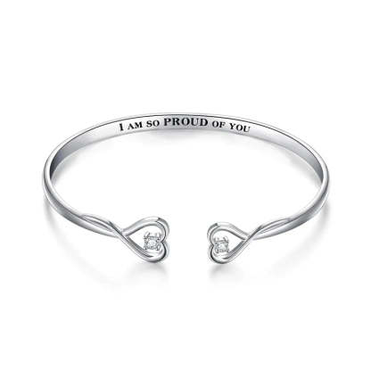 For Daughter - I'm So Proud Of You Two Hearts Bracelet-37bracelet