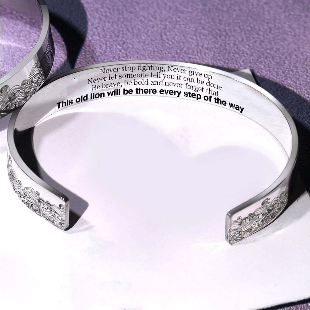 For Daughter - This Old Lion Will Be There Every Step Of The Way Wave Bracelet-37bracelet