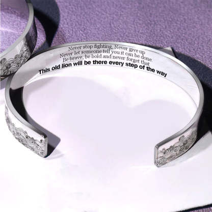 For Daughter - This Old Lion Will Be There Every Step Of The Way Wave Bracelet-37bracelet