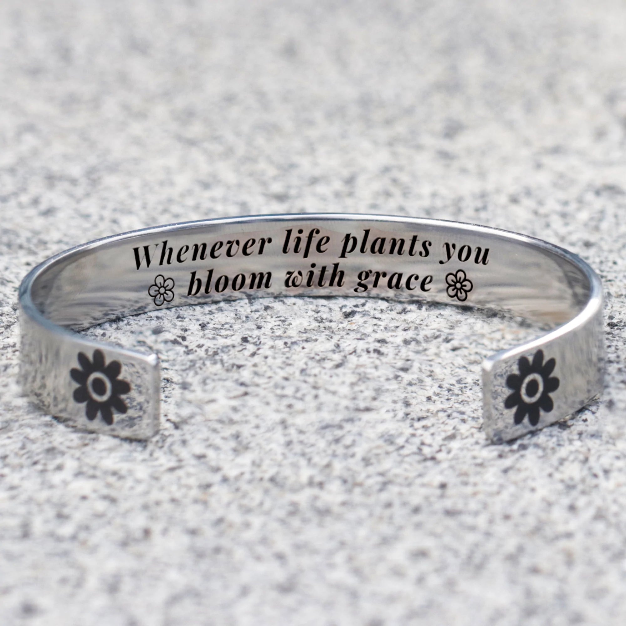 Whenever Life Plants You Bloom With Grace Bracelet