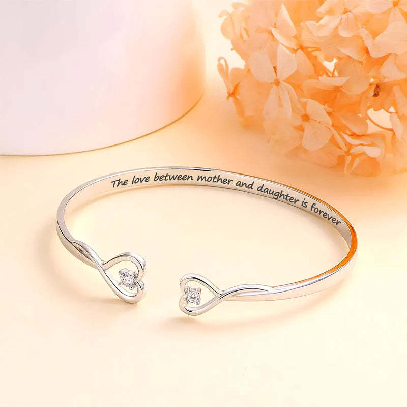 The Love Between Mother And Daughter Is Forever Heart Bracelet-37bracelet