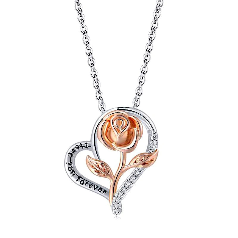 For Love - I Love You Forever Rose Necklace-37bracelet