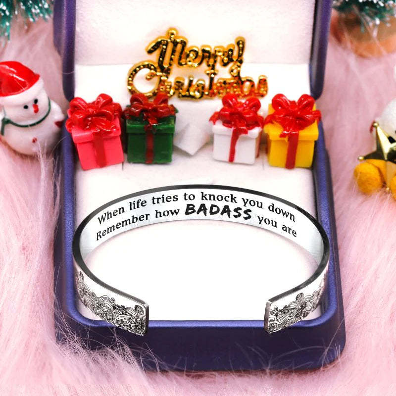 When Life Tries To Knock You Down Remember How Badass You Are Wave Cuff Bracelet