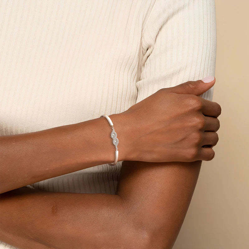 For Daughter - Mother And Daughter Are Connected Heart To Heart Diamond Bracelet-37bracelet