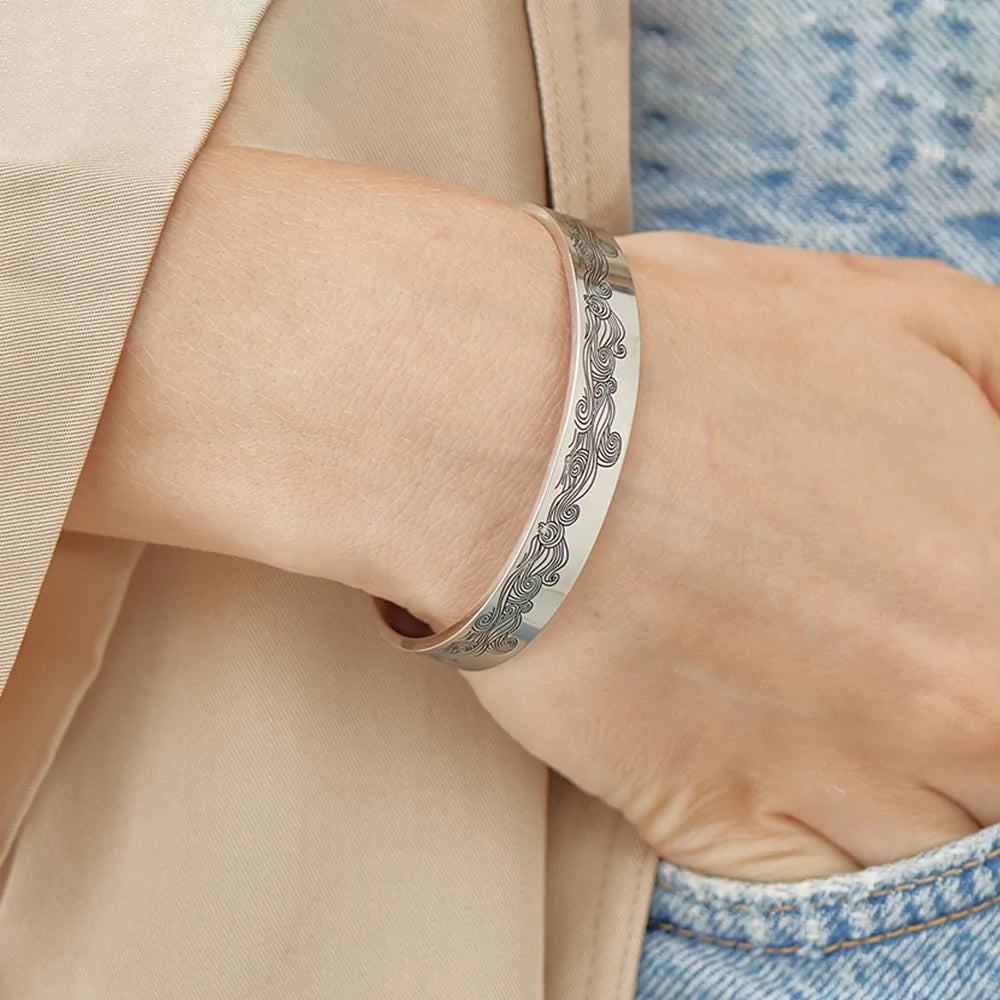 Whenever You Feel Overwhelmed...Wave Cuff Bracelet-37bracelet