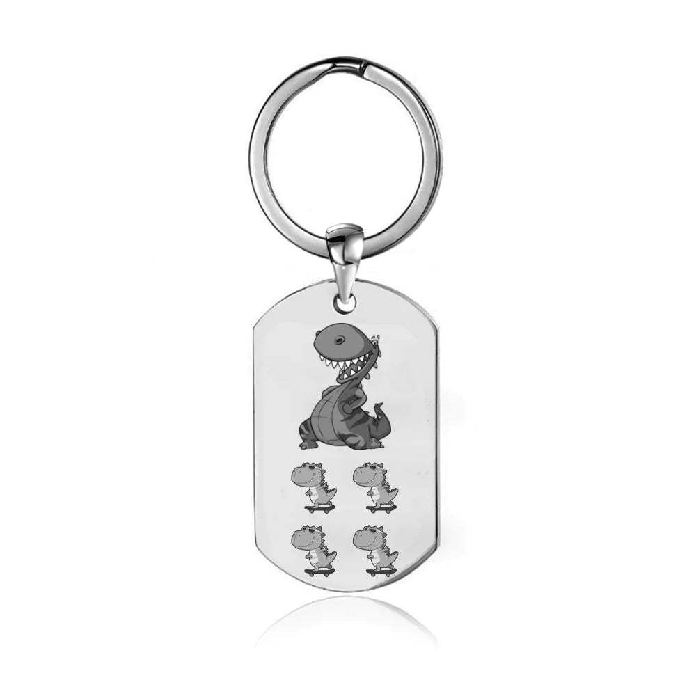 For Father - To The World's Best Daddysaurus Keychain-37bracelet