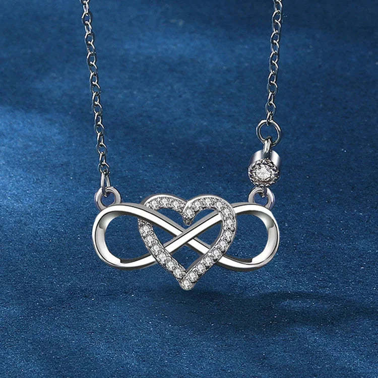 For Granddaughter/Daughter - S925 Always Keep Me in Your Heart for You are Always in Mine Infinity Love Necklace-37bracelet