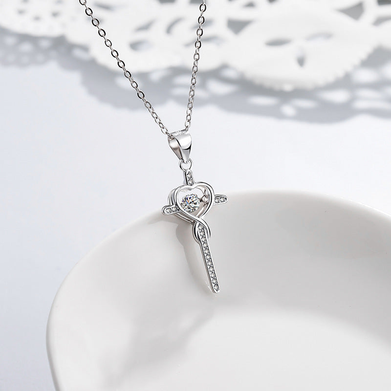 For Friend - Sisters in Christ Beating Cross Necklace