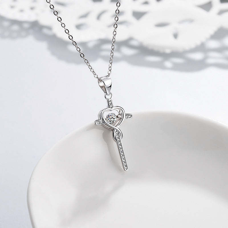 For Friend - Sisters in Christ Beating Cross Necklace