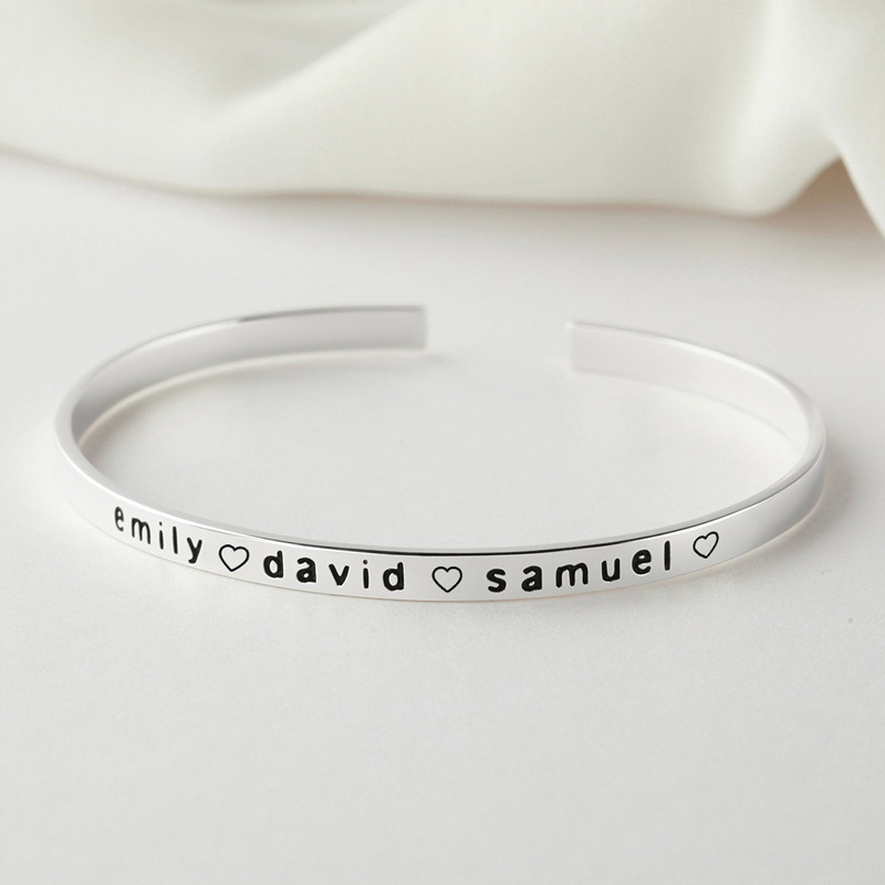 For Mother - Cuff Name Custom Bracelet