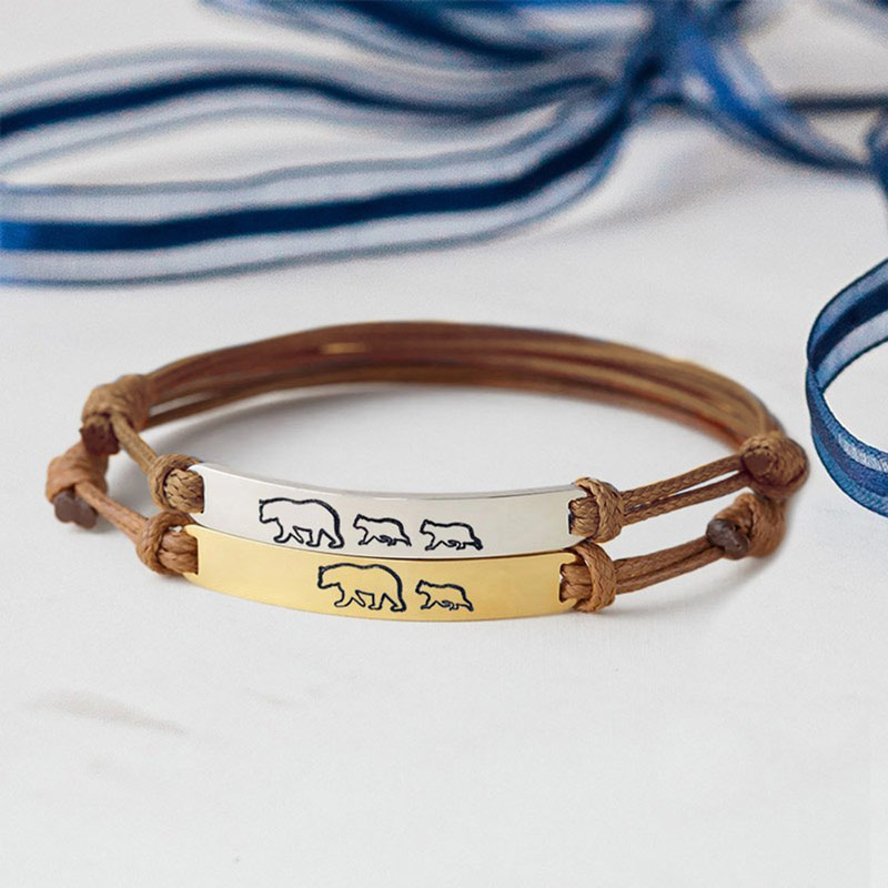 For Mother - To The Best Mama Bear In The World Mama Bear Custom Bracelet