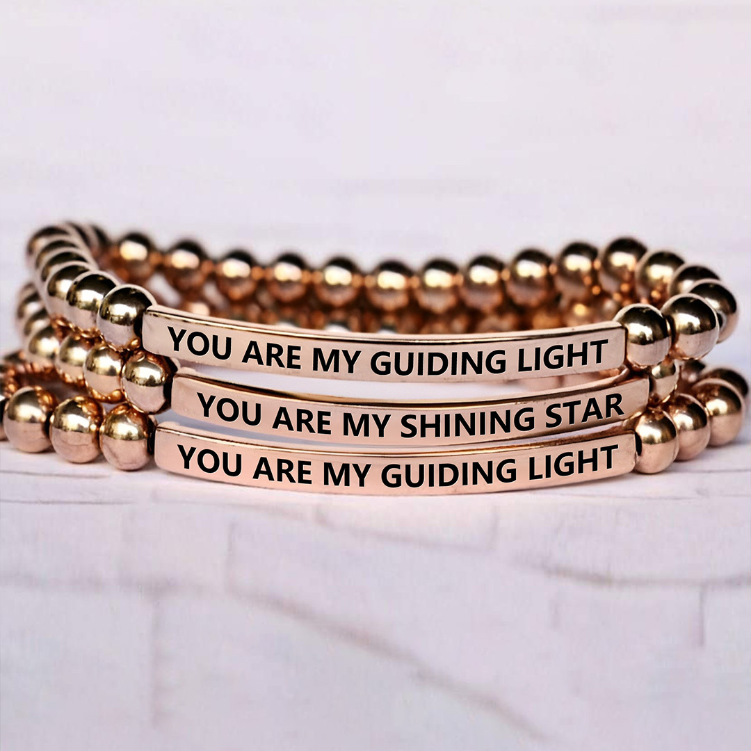For Mother/Daughter - You Are My Guiding Light Bead Lettering Bracelet