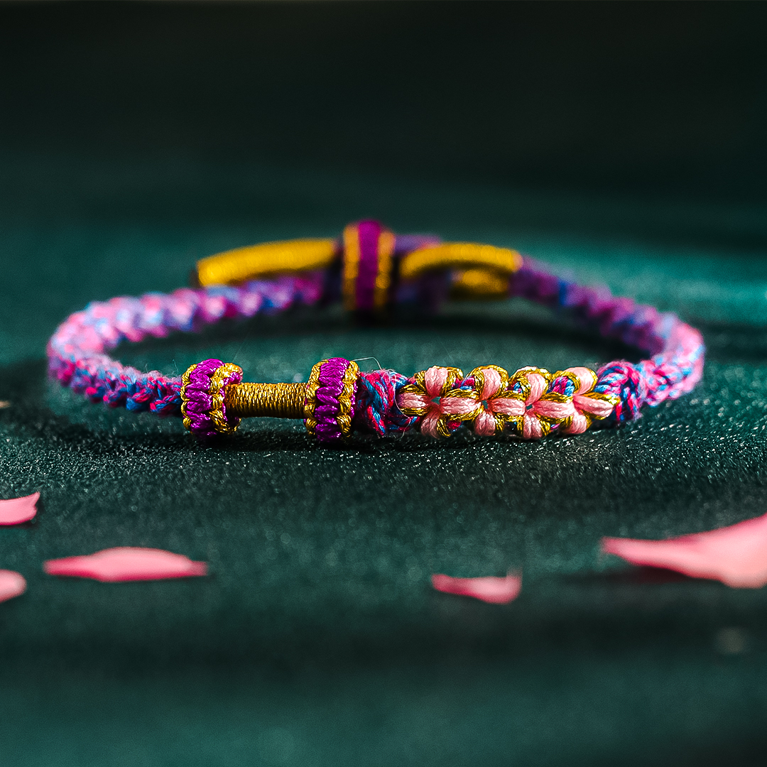 For Granddaughter - Never Forget How Much I Love You Peach Blossom Knot Bracelet