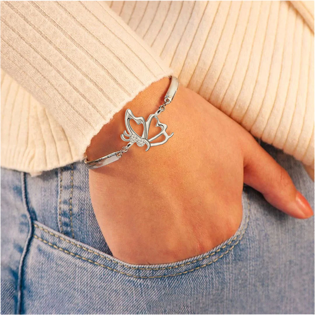 Your Story Isn't Over Yet Semicolon Butterfly Bracelet