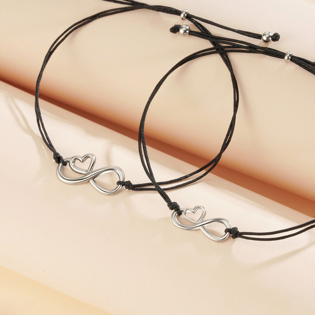 For Friend - Thank You For Being My Badass Girl Gang Infinity Heart Beat Bracelet