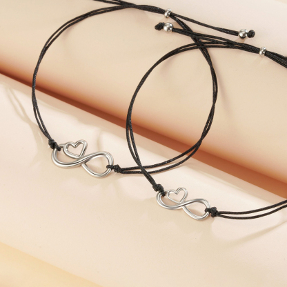 For Friend - Thank You For Being My Badass Girl Gang Infinity Heart Beat Bracelet