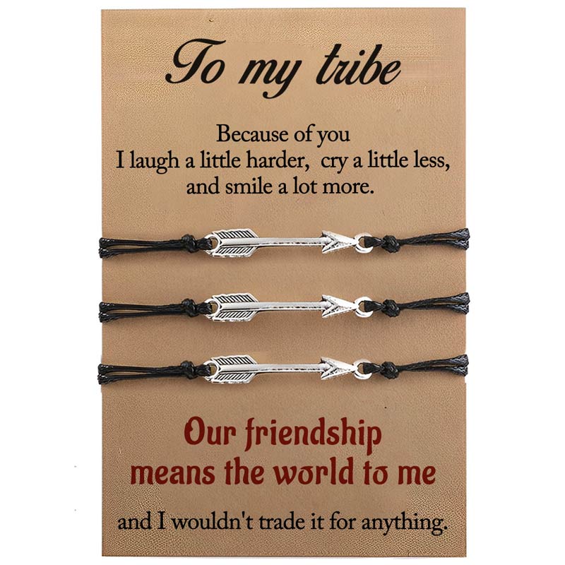 For Friend - Our Friendship Means The World To Me Arrow Braided Bracelet
