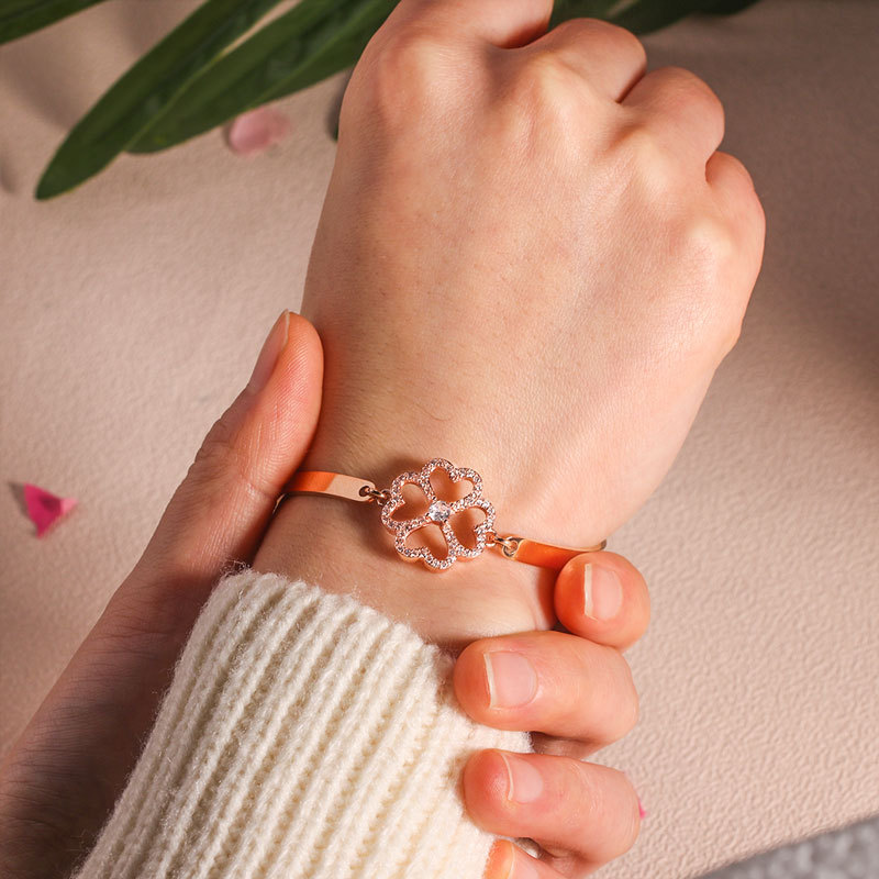 For Friend - I Feel So Lucky To Have You In My Life Four-Leaf Clover Bracelet
